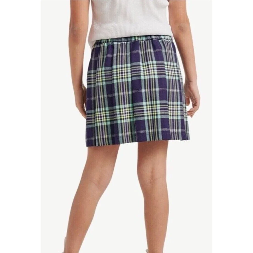 Justice Girls Faux Wrap Plaid Skirt Size L 12/14